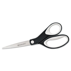 Westcott Scissors,8",Soft Handle,Black 15588