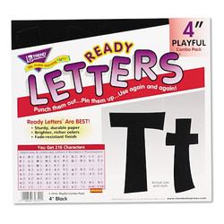 Trend Letter,Upper/Lowercase Combo,Black,PK216 T79741