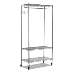 Alera Wire Shelving Garment Rack,Coat Rack,Sta ALEGR364818SR