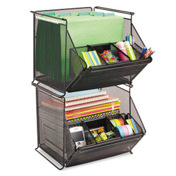 Safco Desktop File Organizer,4-Section,Black 2164BL