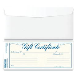Rediform Gift Cert Form with Envelopes,PK25 98002