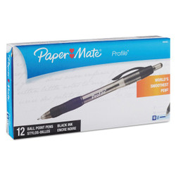 Paper Mate Pen, Retractable, Bold 1.4mm, Blk, PK12 89465