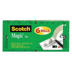 Scotch Magic Tape,3/4 x 1000 in.,Clear,PK6 810-K6