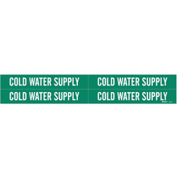 Brady Pipe Mrkr,Cold Watr Supply,1 1/8in H 7057-4