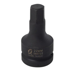 Sunex Hex Drive Impact Socket,1" Dr 22Mm SUN560722