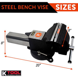 K-Tool International Stl Vise,8" KTI64108