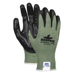 Mcr Safety Cut Resistant Gloves,A2,S,Green/Black,PR 9672APGS