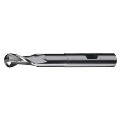 Cleveland Ball End Mill,Single End,1/4",HSS C42163