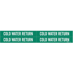 Brady Pipe Mrkr,Cold Watr Return,1 1/8in H 7056-4