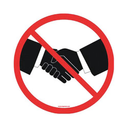 Stranco No Handshake Sign,12"H,12"W,PVC,Circle FS-12-903