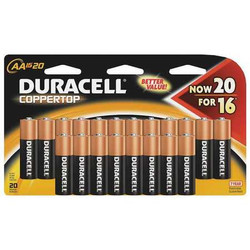 Duracell Battery,Alkaline,AA,Premium,PK20 MN1500B20Z