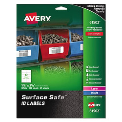 Avery Surface Safe ID Labels,Inkjet/La,PK 300 61502