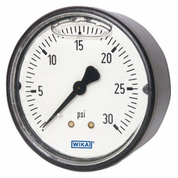 Wika Vacuum Gauge,2" Dial Size,MNPT 113.13.20.30V.B