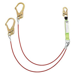 Peakworks Double Cable Lanyard Rebr Hook,ANSI,6ft. V8108426