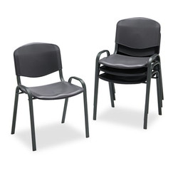 Safco Stacking Chairs,Black w/Black Frame,PK4 4185BL