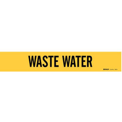 Brady Pipe Marker,Waste Water,2 1/4in H,14in W 7302-1