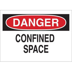 Condor Danger Sign,Plastic,Confined Space,10inW 35GA74