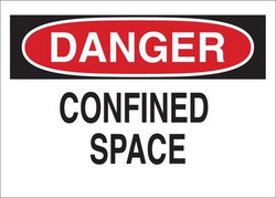 Condor Danger Sign,Plastic,Confined Space,10inW 35GA74