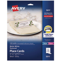 Avery® CARD,PAPER PLACE,WH 5011