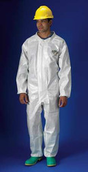 Lakeland Collared Coverall,Elastic,White,XL PBLC72110-XL