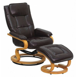 Flash Furniture Brown Leather Recliner-Ottoman BT-7615-BN-CURV-GG