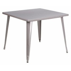 Flash Furniture Silver Metal Table,35.5SQ CH-51050-29-SIL-GG