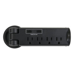 Safco Power Module with USB,Black 2069BL