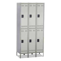 Safco Double-Tier,Three-Column Locker 5526GR