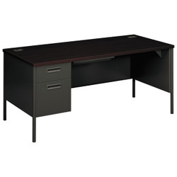 Hon Single Pedestal Desk,29 1/2 in H,66 in W HP3266L.N.S