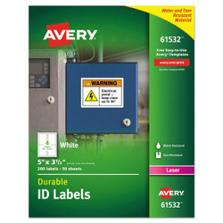 Avery Label,Id,W/Trueblk,4Up,Wh,PK200 61532