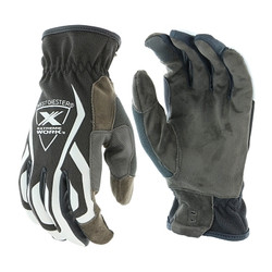 Extreme Work MultiPurpX Glove, Synthetic Leather, 2XL, Elastic Wrist, Black/Gray