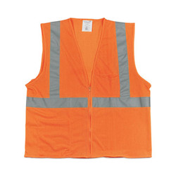 PIP ANSI Class 2 Hook and Loop Safety Vest, 2X-Large, Hi-Viz Orange 302-MVGOR-2X