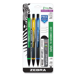 Zebra® PENCIL,ZGRIP,3PK,GN,YL,BE 55403