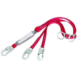 PRO Shock Absorbing Lanyard, 6 ft, Tie-Back, Self-Locking Connection, 2 Legs