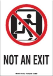 Brady Exit Sign,Not An Exit,10"x7" 115142