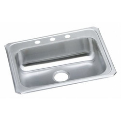 Elkay Sink,20 Ga,SS,25x21.25x5.375",Top GECR25213