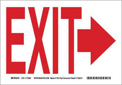Brady Exit Sign,Exit,10"x14" 116087