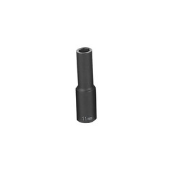 Grey Pneumatic Socket,11mm,1/2"D,Impact,6pt.,D 2011MD