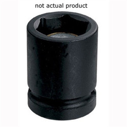 Grey Pneumatic Socket,15mm,3/8"D,Impact,Mag 6pt.,Blk 1015MG