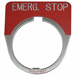 Eaton Legend Plate,Emergency Stop,Red 10250TM13