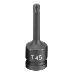 Grey Pneumatic Socket,T45,1/2"D,Int Impact,Trx Lg M 2145T