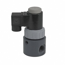 Plast-O-Matic Valve,PVC,2Way/2Position,Normally Closed EAST2V8W11-120/60-PV