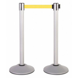 Us Weight Steel Stanchion ,Silver,7.5ft,Yl Belt,PR U2103YEL