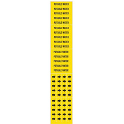 Brady Pipe Marker,Potable Water,2 1/4in H 7218-3C