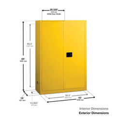 Eagle Mfg HazmatStorageCabinet,Yellow,Steel YPI4510X