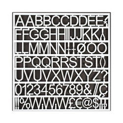 Mastervision White Letters,Numbers and Symbols,1" CAR1002