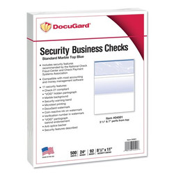 Docugard Security Paper Check,24 lb.,Blue,PK500 04501