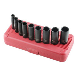 K-Tool International Deep Impact Socket Set,3/8"Dr,9 pcs. KTI-32200