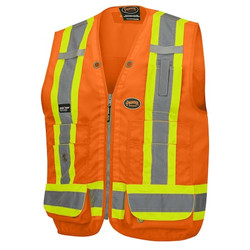 Pioneer Woven 150D Surveyor Vest,Orange,Large V1010151U-L