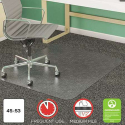 Deflecto Chairmat,Beveled,45x53",Clear CM14243
